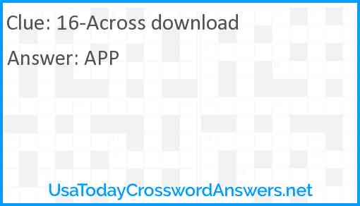 16-Across download Answer