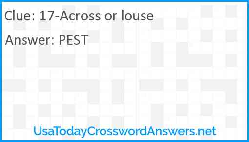 17-Across or louse Answer