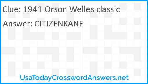 1941 Orson Welles classic Answer