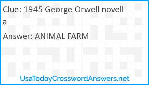 1945 George Orwell novella Answer