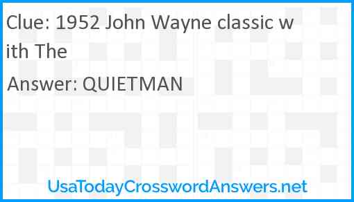 1952 John Wayne classic with The Answer