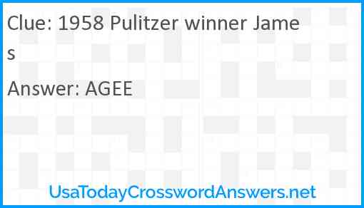 1958 Pulitzer winner James Answer