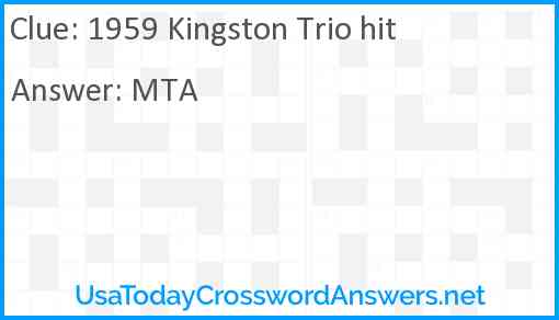 1959 Kingston Trio hit Answer