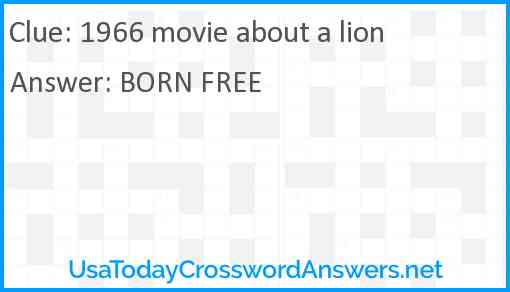 1966 movie about a lion Answer