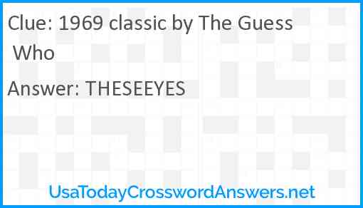 1969 classic by The Guess Who Answer