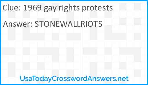1969 gay rights protests Answer