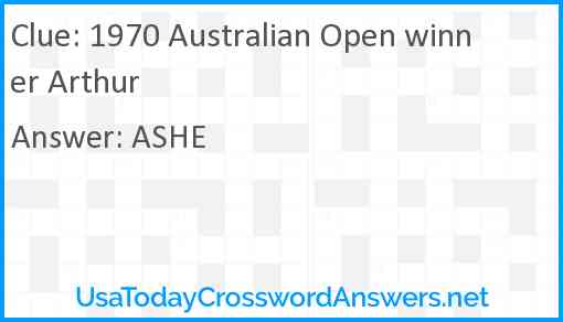 1970 Australian Open winner Arthur Answer