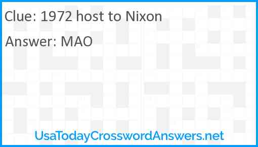 1972 host to Nixon Answer