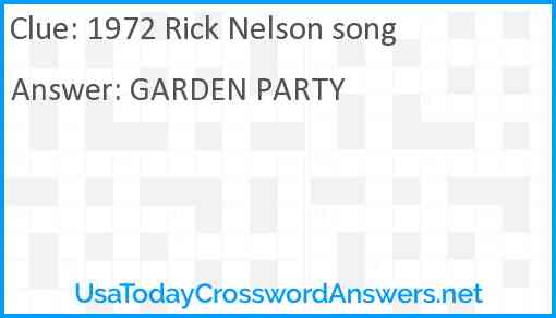 1972 Rick Nelson song Answer