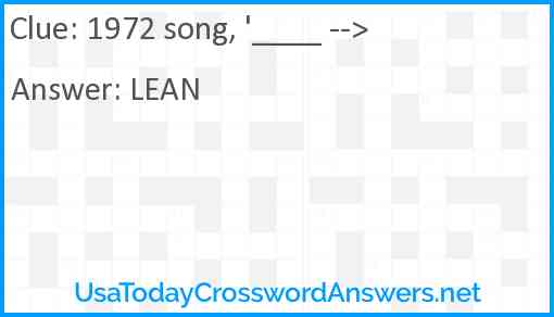 1972 song, '____ --> Answer