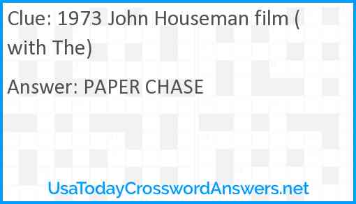 1973 John Houseman film (with The) Answer