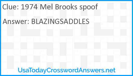 1974 Mel Brooks spoof Answer