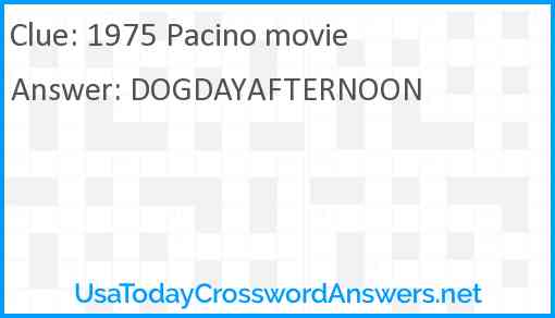 1975 Pacino movie Answer