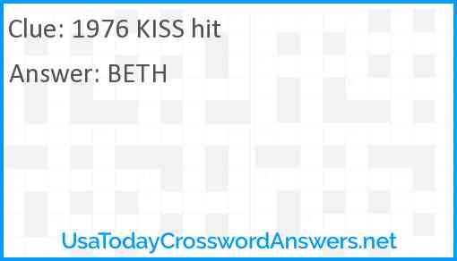 1976 KISS hit Answer