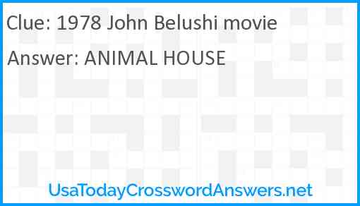 1978 John Belushi movie Answer