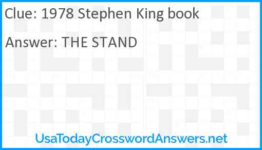 1978 Stephen King book Answer