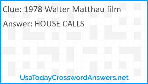 1978 Walter Matthau film Answer