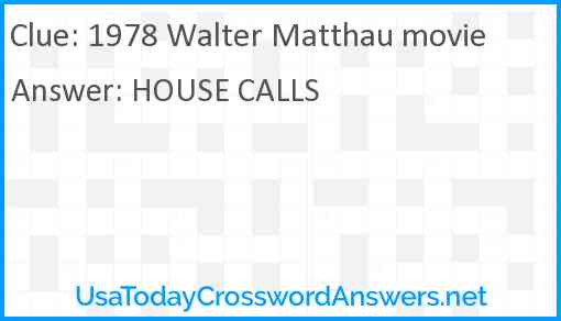 1978 Walter Matthau movie Answer