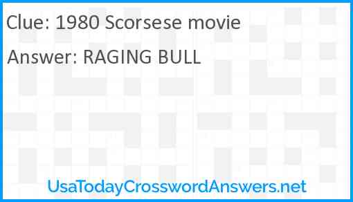 1980 Scorsese movie Answer