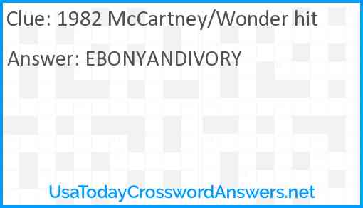 1982 McCartney/Wonder hit Answer