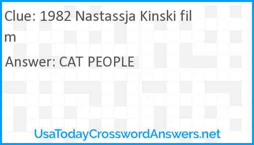 1982 Nastassja Kinski film Answer