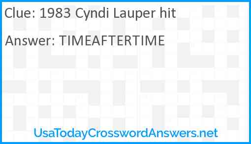 1983 Cyndi Lauper hit Answer