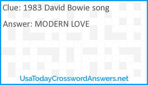 1983 David Bowie song Answer