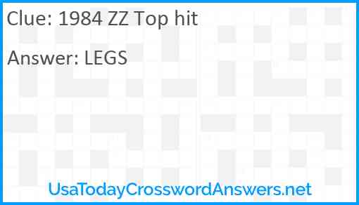 1984 ZZ Top hit Answer