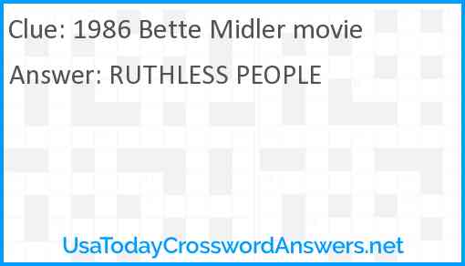 1986 Bette Midler movie Answer