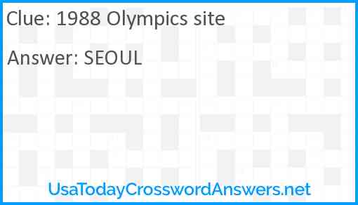 1988 Olympics site Answer