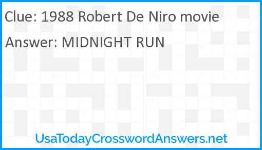 1988 Robert De Niro movie Answer