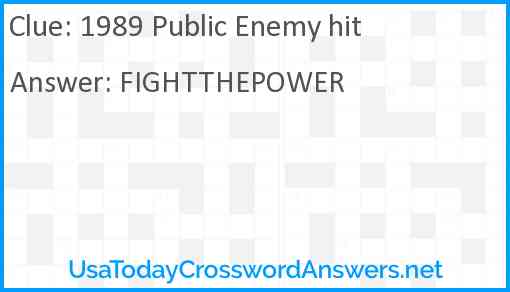 1989 Public Enemy hit Answer