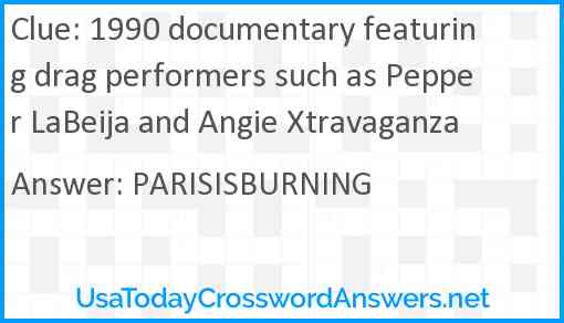 1990 documentary featuring drag performers such as Pepper LaBeija and Angie Xtravaganza Answer