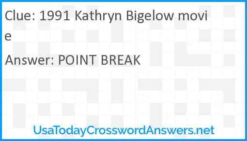 1991 Kathryn Bigelow movie Answer