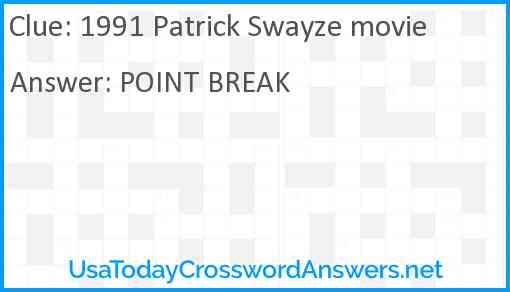 1991 Patrick Swayze movie Answer