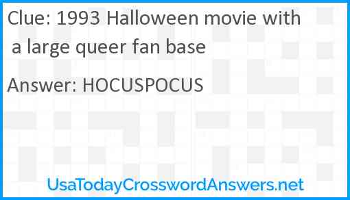 1993 Halloween movie with a large queer fan base Answer