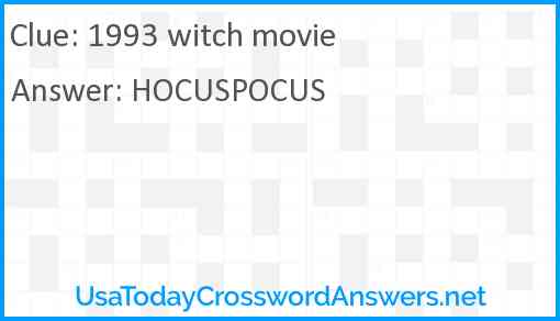 1993 witch movie Answer
