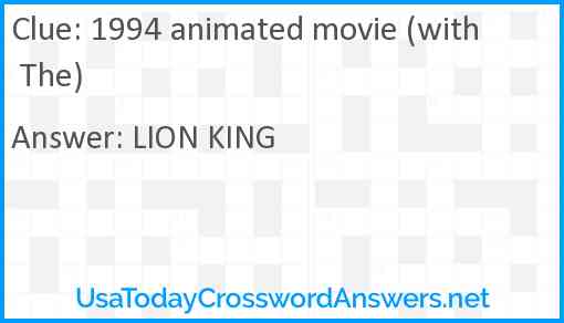1994 animated movie (with The) Answer