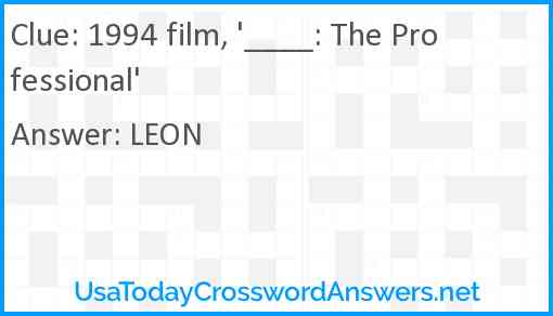 1994 film, '____: The Professional' Answer