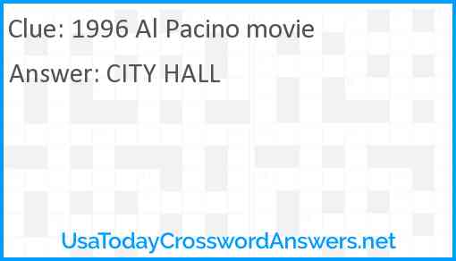 1996 Al Pacino movie Answer