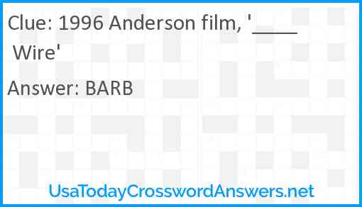 1996 Anderson film, '____ Wire' Answer