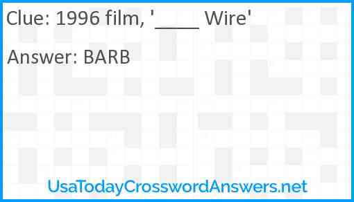 1996 film, '____ Wire' Answer