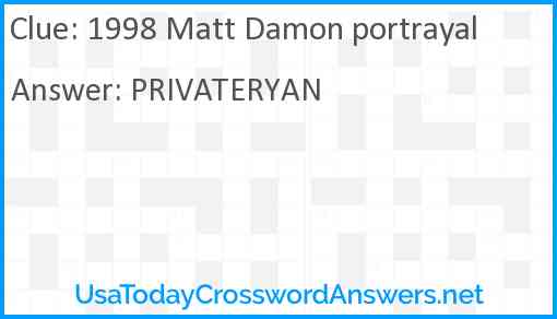 1998 Matt Damon portrayal Answer
