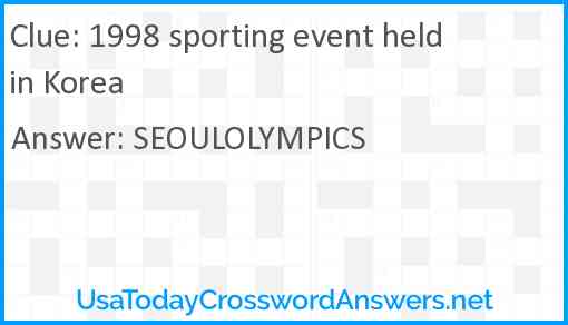 1998 sporting event held in Korea Answer