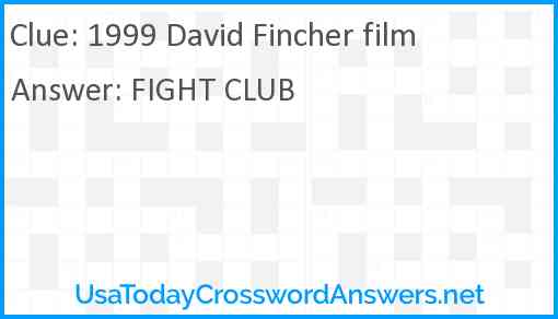 1999 David Fincher film Answer