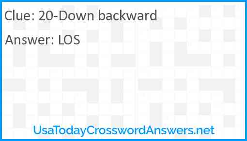20-Down backward Answer