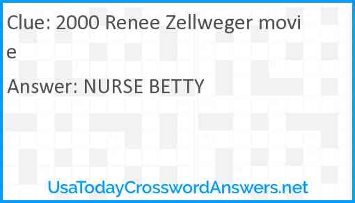 2000 Renee Zellweger movie Answer