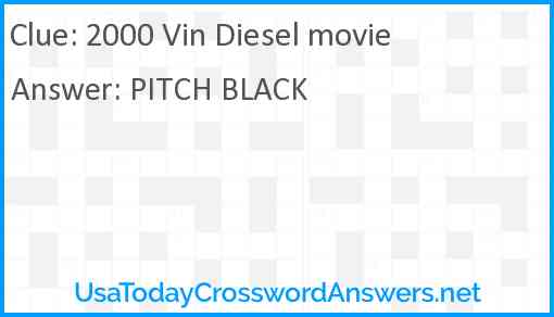 2000 Vin Diesel movie Answer