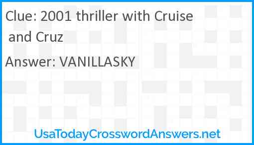 2001 thriller with Cruise and Cruz Answer