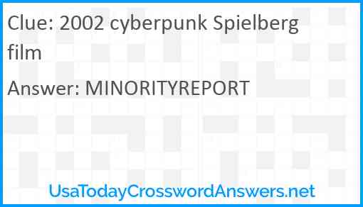 2002 cyberpunk Spielberg film Answer